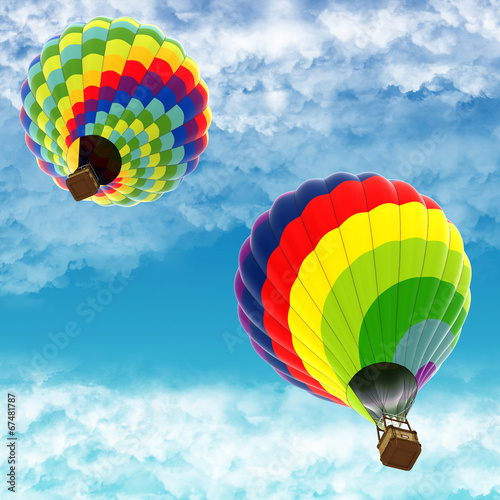 hot air balloon on blue sky