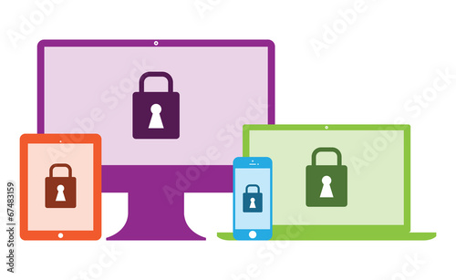 locked technology cloud background
