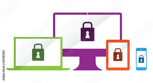 locked technology cloud background