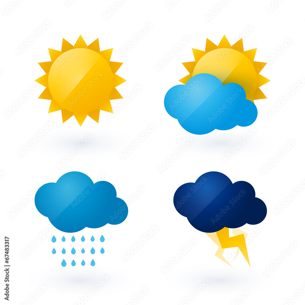 Icons for weather with sun and cloud motif