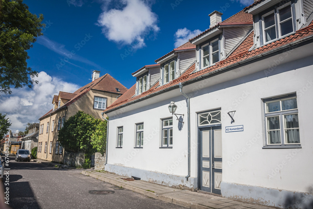 Street in Kuressaare (Saaremaa island, Estonia, Europe)