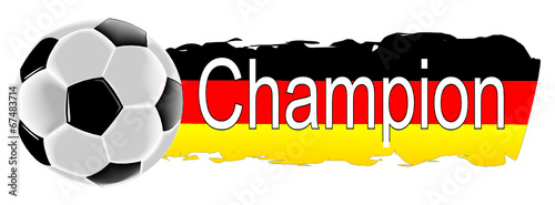 Fußball mit Deutschlandfahne Champion