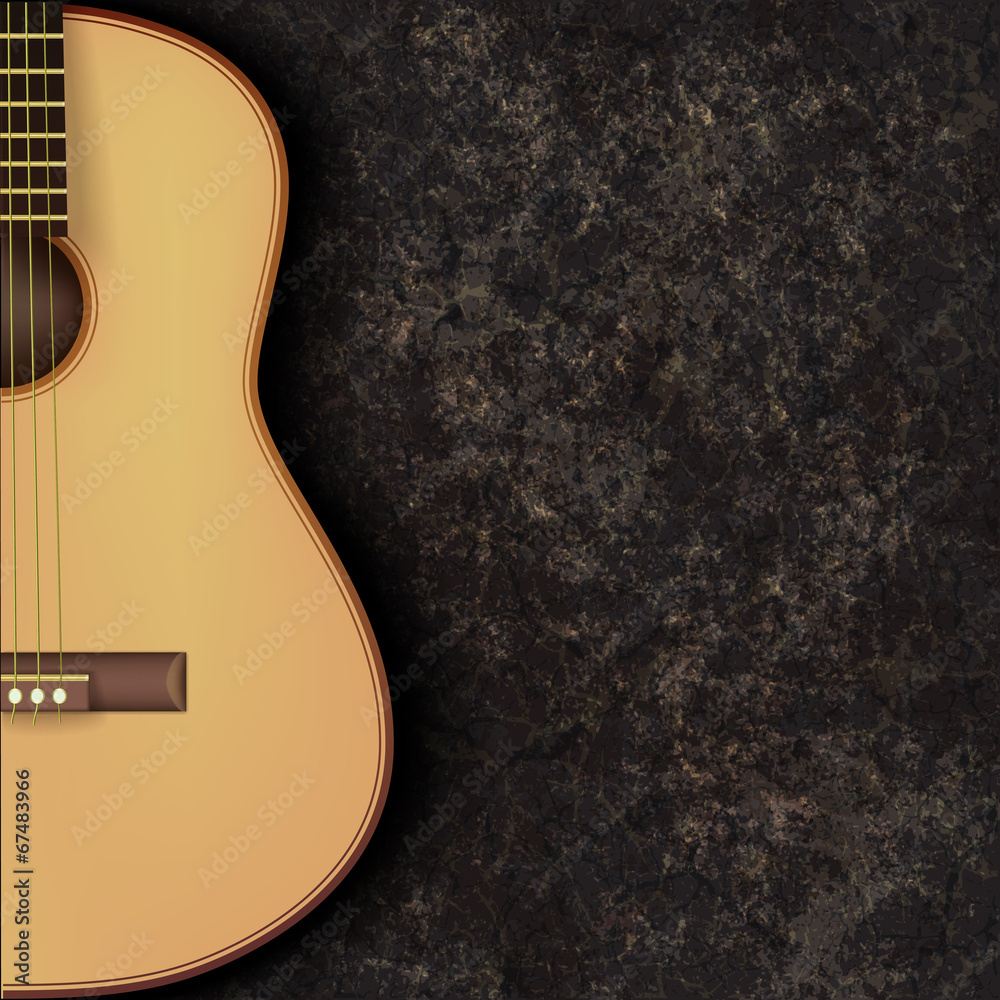 Obraz premium abstract grunge music background with guitar on black