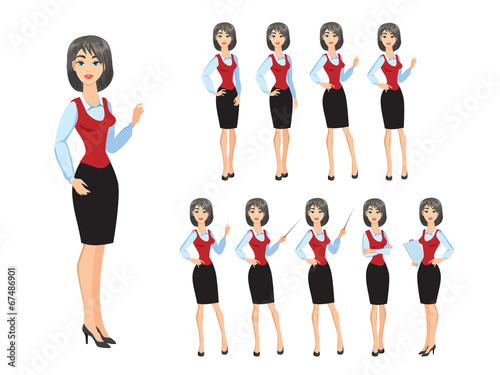 Business woman in various poses
