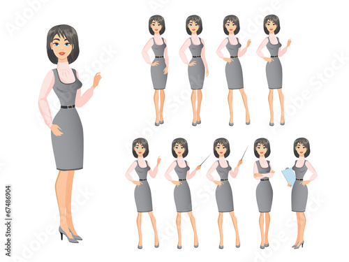 Business woman in various poses