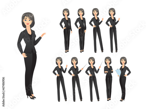 Business woman in various poses