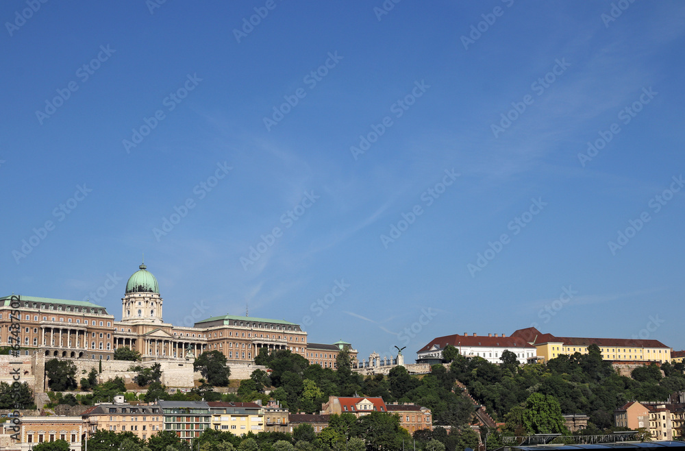 Buda castle on hill Budapest cityscape