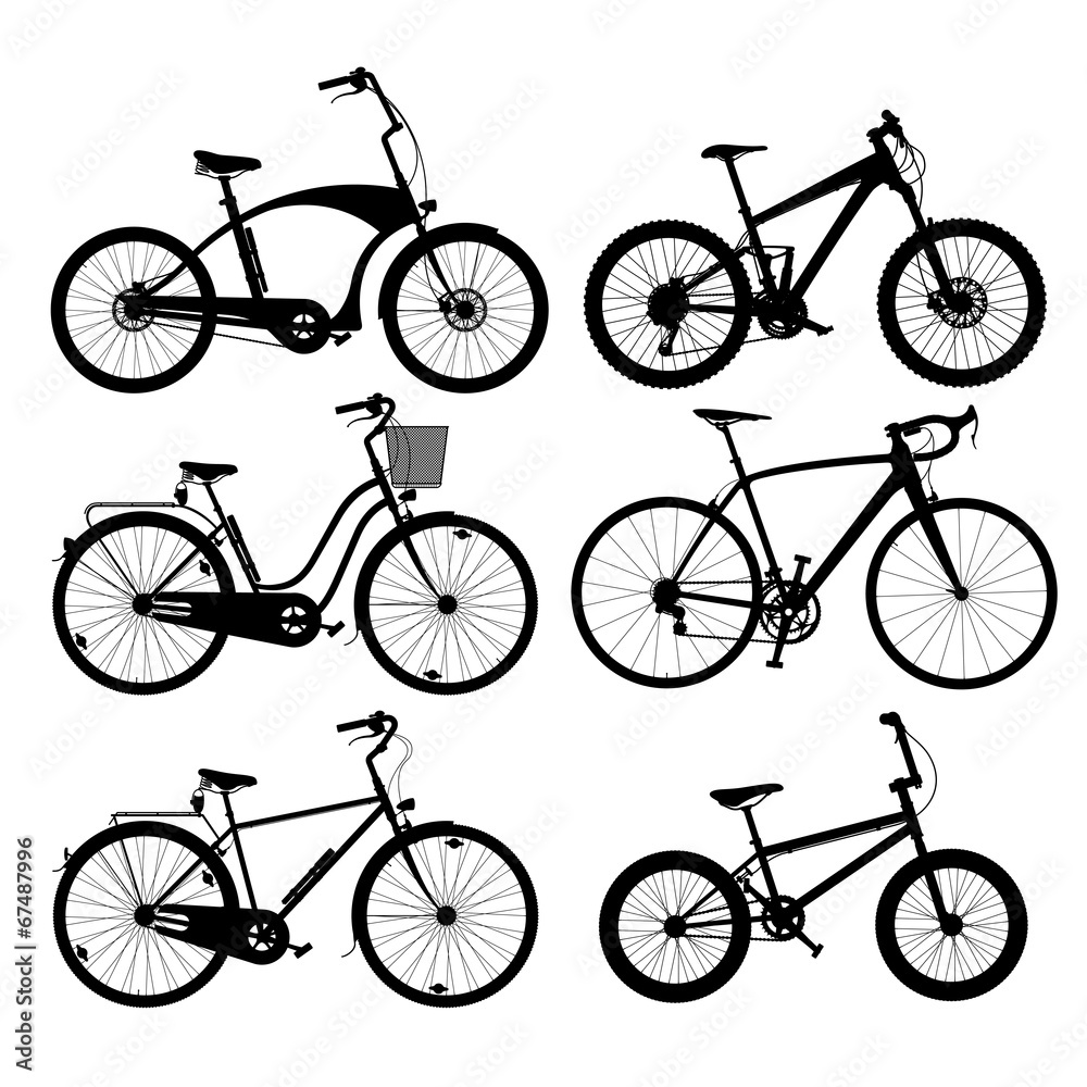 Fototapeta premium Silhouettes of bikes