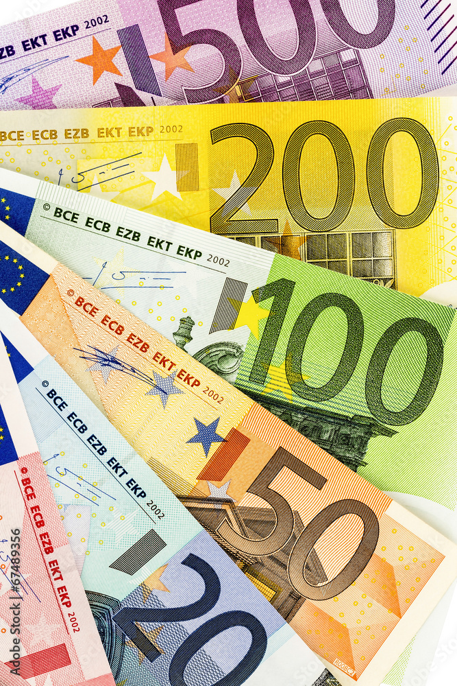 Viele verschiedene Euro-Geldscheine Viele verschiedene Euro-Geldscheine