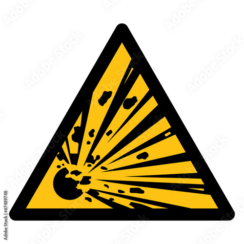 Warning sign, Explosive substances
