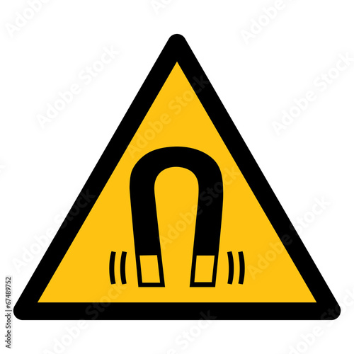 Warning sign, Warning for magnetic field
