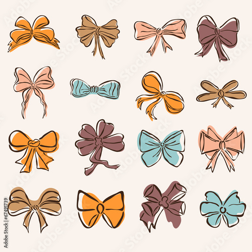 set of 16 decorative bows