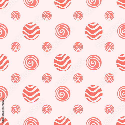 Pink soft vector polka dot seamless pattern