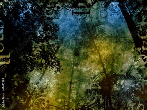 mysterious forest magic fantasy background © pixel_dreams