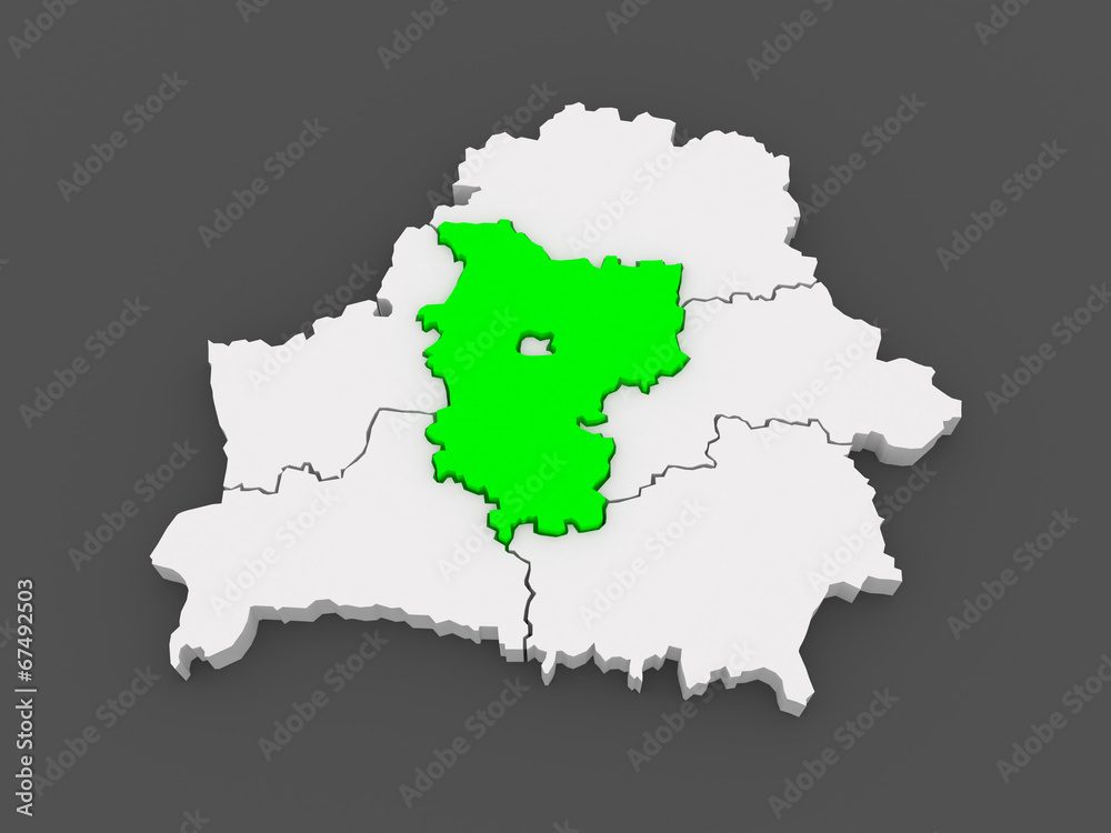 Obraz premium Map of Minsk region. Belarus.