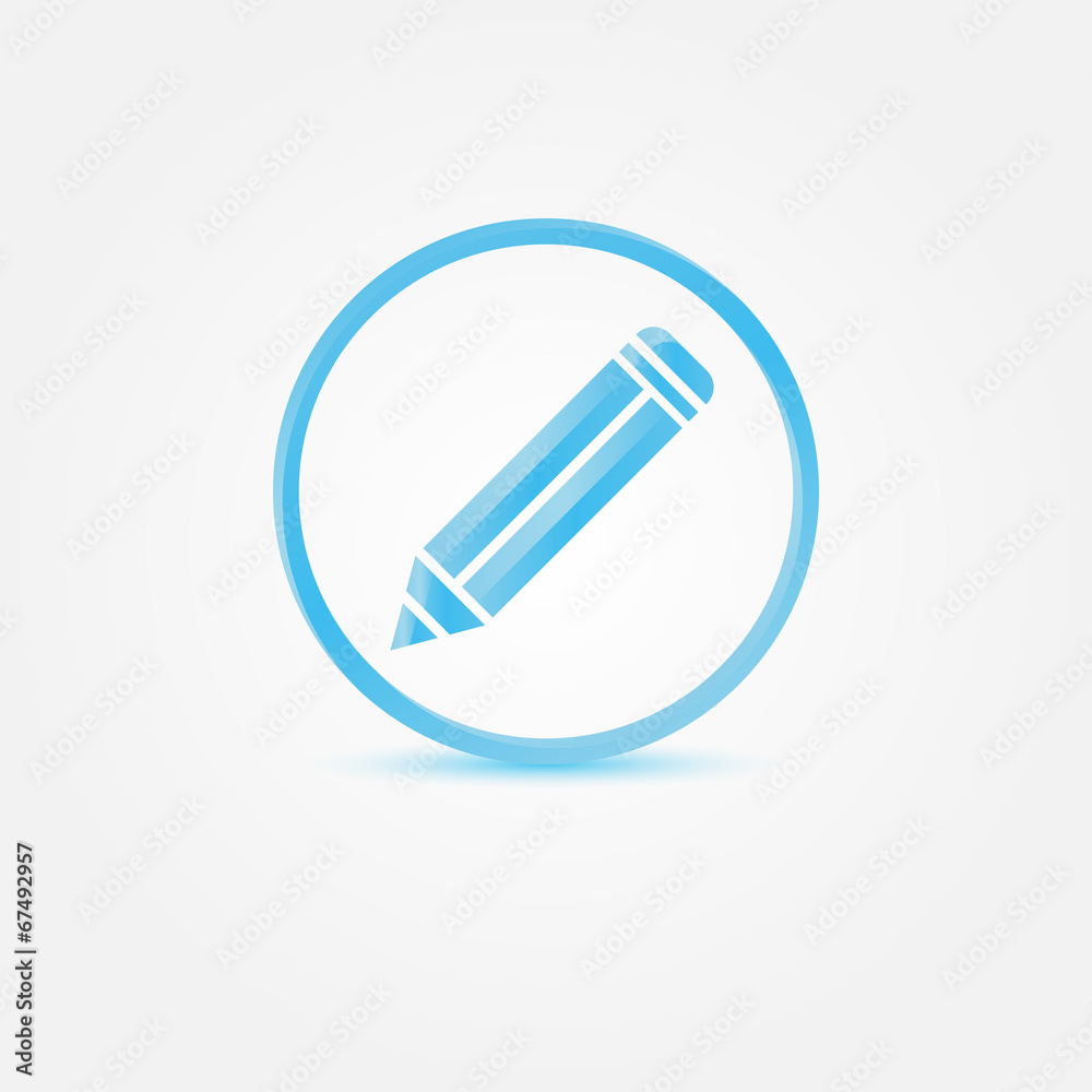 Vector Pencil Icon - abstract blue vector writer symbol Vector Pencil Icon - abstract blue vector writer symbol