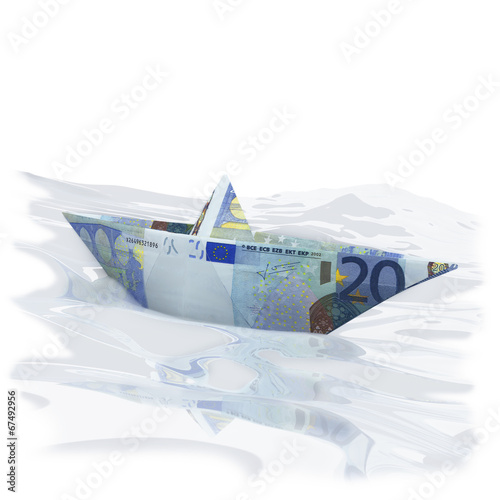 Papierschiffchen mit 20 Euro