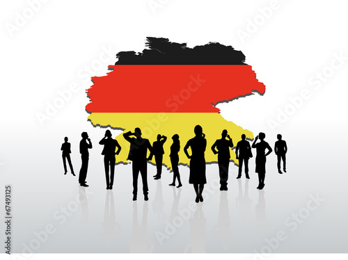 Business people standing under germany graphic