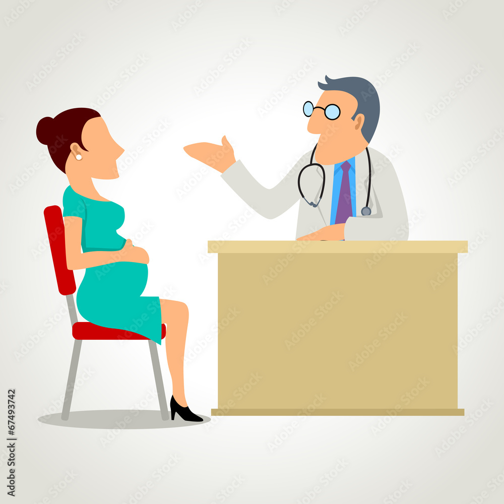 A pregnant woman consulting with the doctor