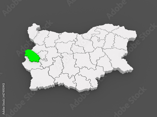 Map of Pernik region. Bulgaria.
