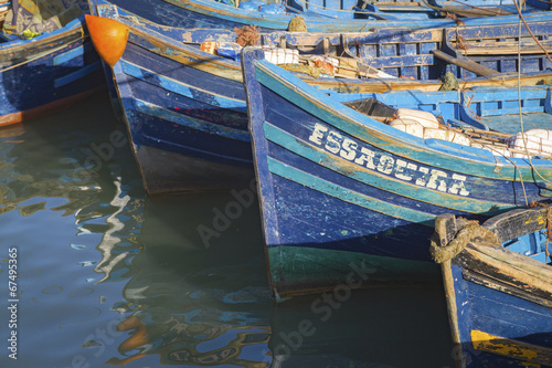 Blue fishing boats