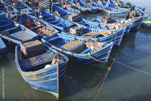 Blue fishing boats