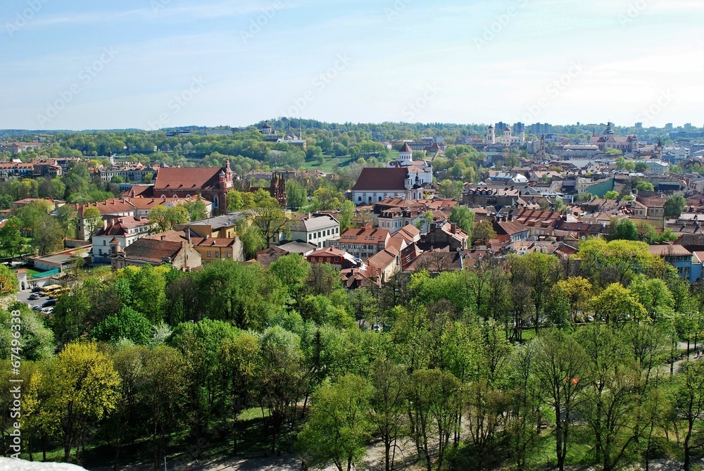 Vilnius city view from Gediminas castle.