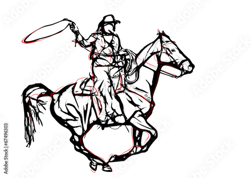 cowboy color illustration