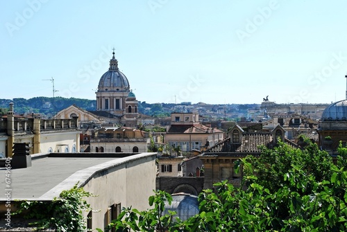 View of Rome city from Spanish steps.