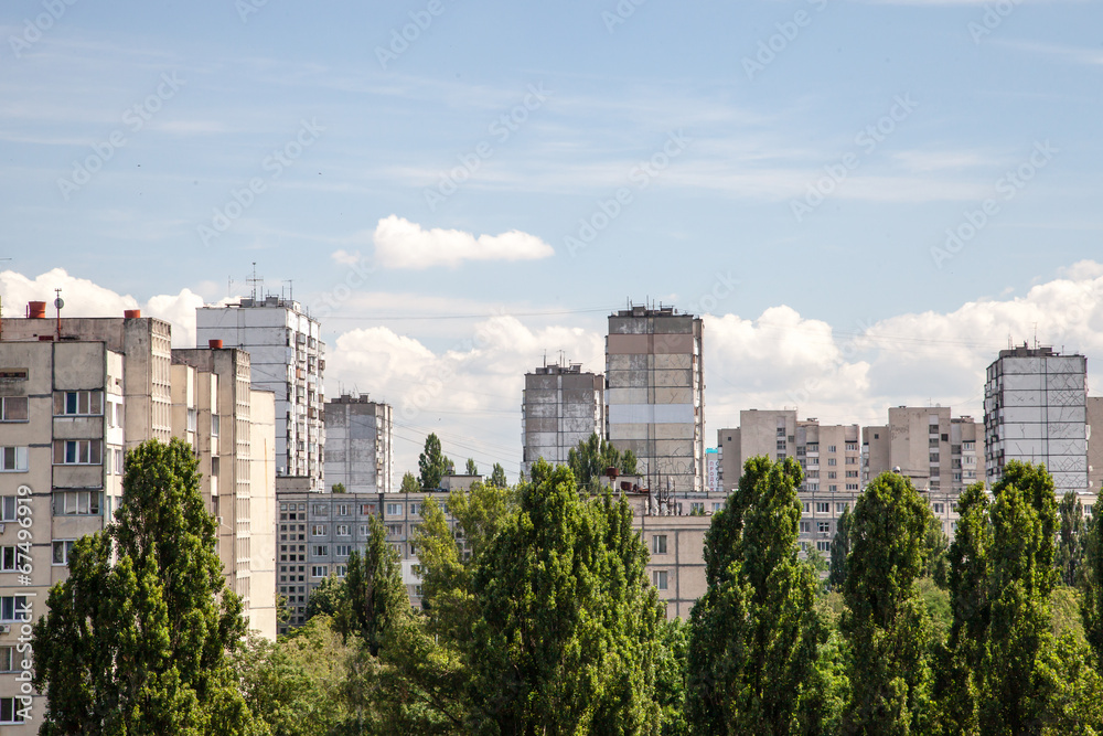 Obraz premium Cityline Kyiv from rooftop
