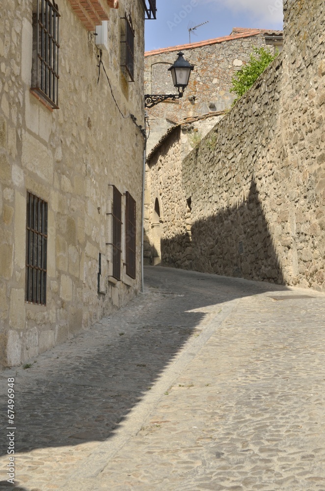 Cobbled street in Trujillo, Spain