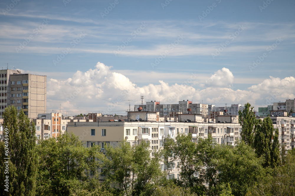 Cityline Kyiv from rooftop