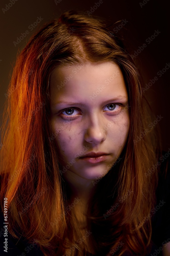 Sad teen girl Sad teen girl