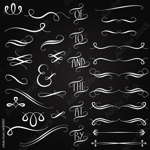 Vector Collection of Chalkboard Style Words, Decoration, Ornamen