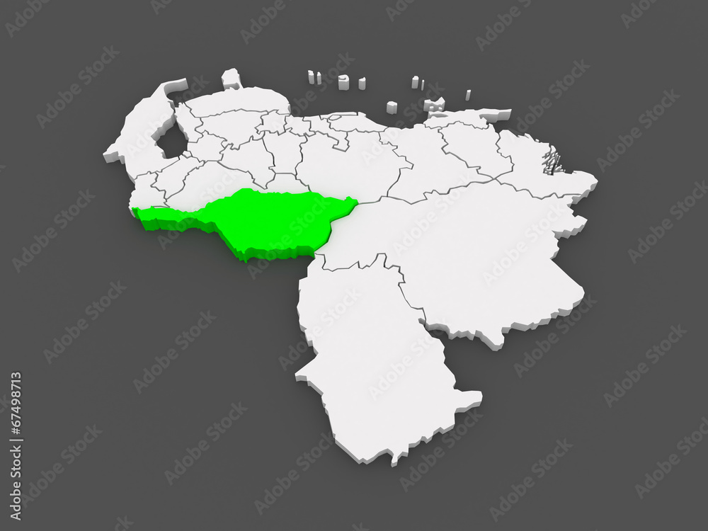 Map of Apure. Venezuela. Stock Illustration | Adobe Stock