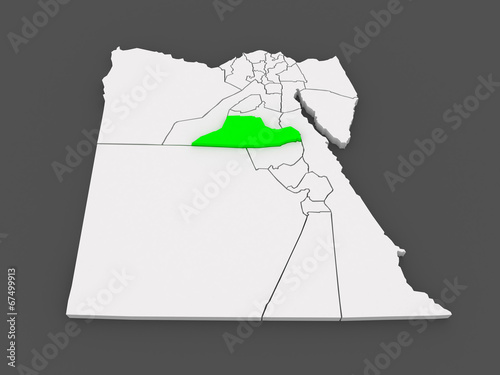 Map of Minya. Egypt. photo