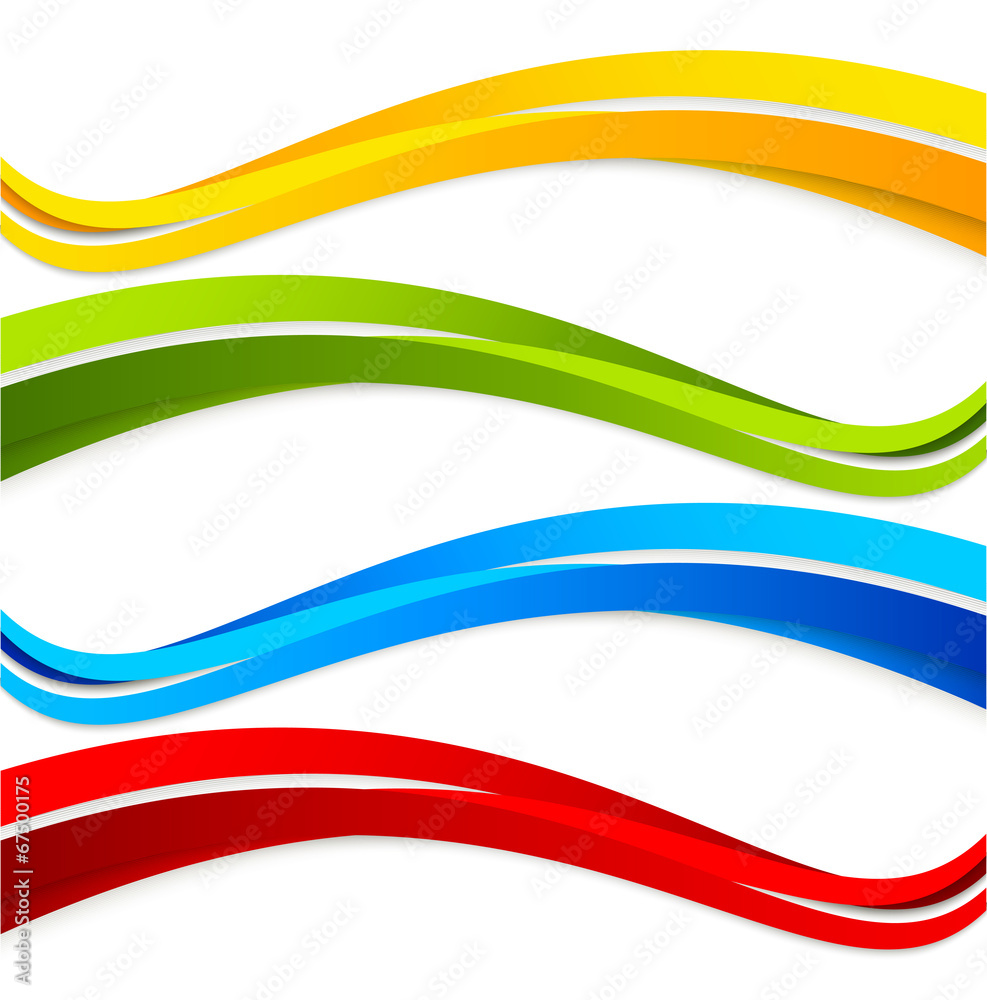 Set of wavy colorful banners Set of wavy colorful banners