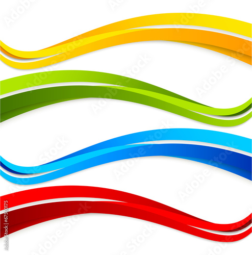 Set of wavy colorful banners