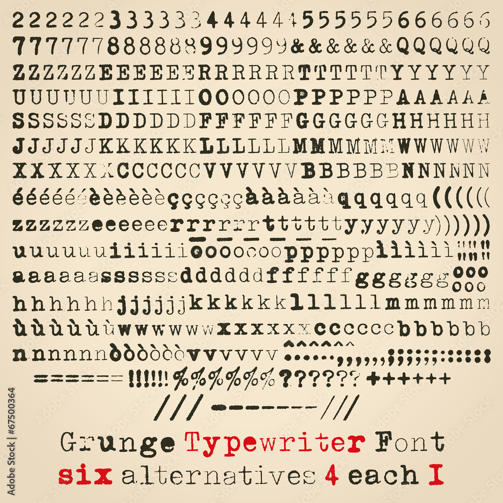 Grunge typewriter font