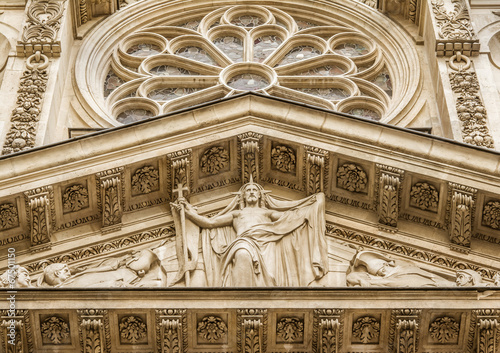 Facade detail from Sainte-Genevieve, Paris, France