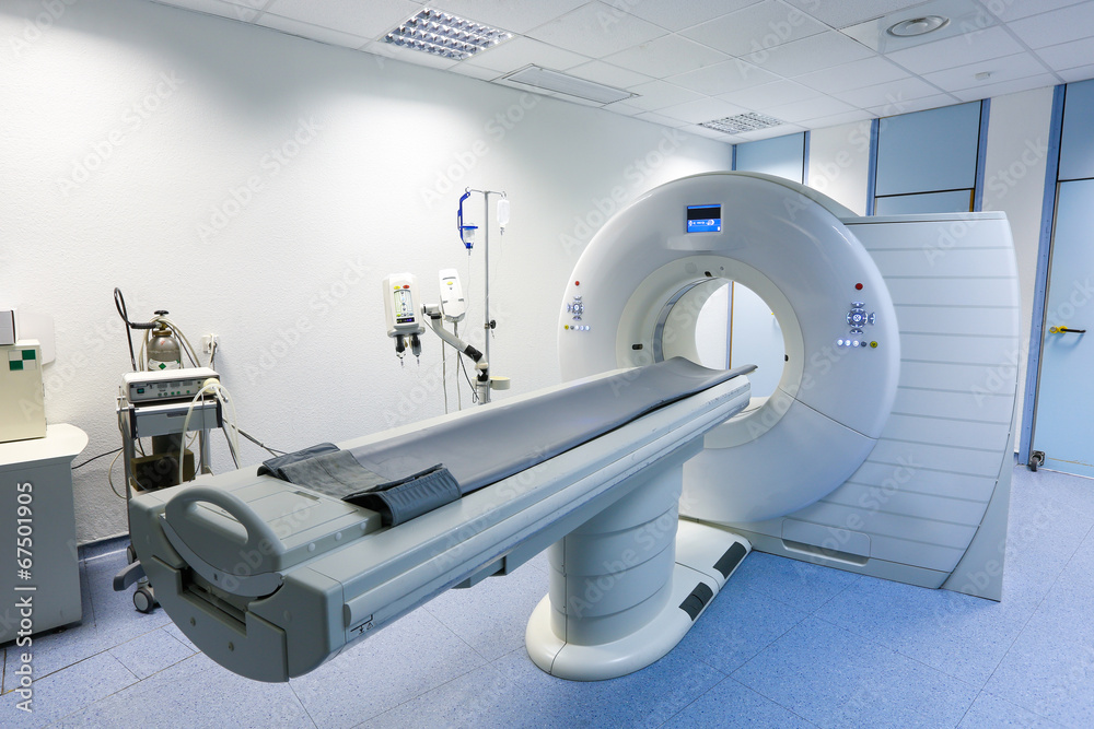 CT (Computed tomography) scanner in hospital laboratory.