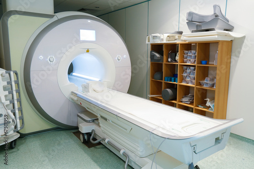 Magnetic resonance spectroscopy device in hospital laboratory.