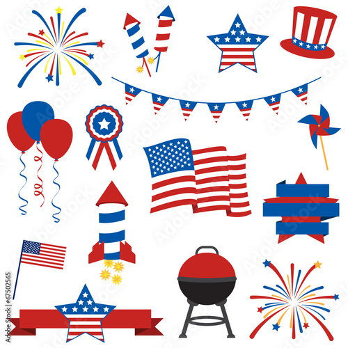 Vector Collection of Fourth of July Items