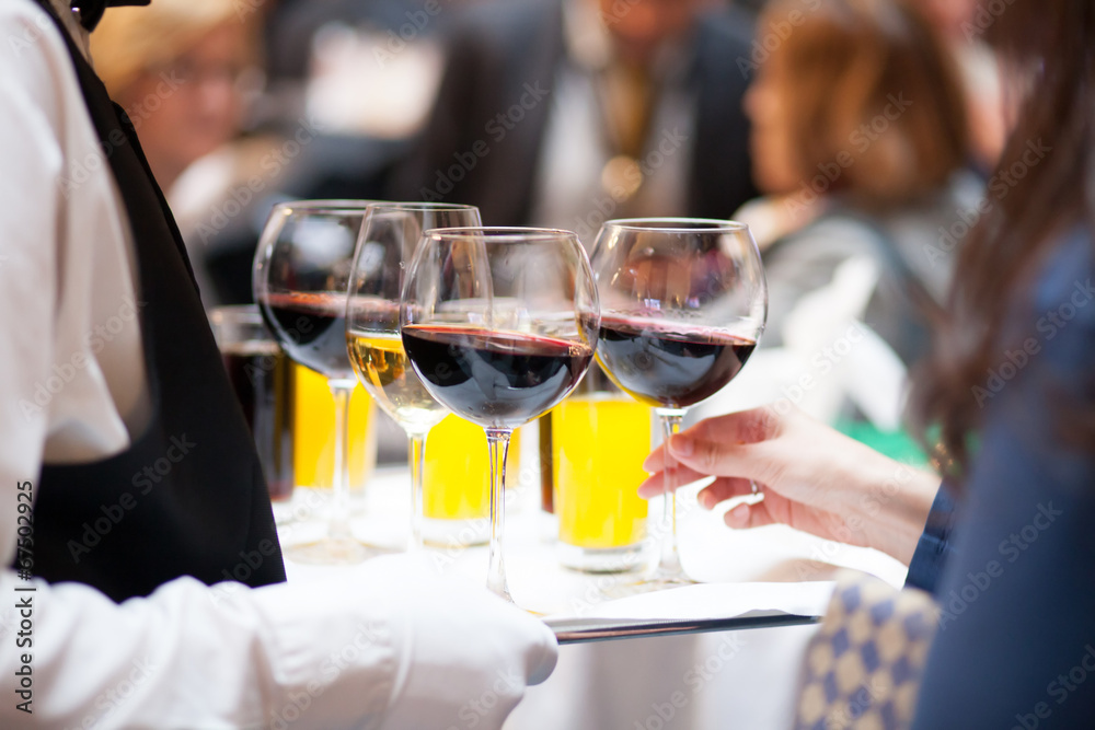 serving drinks at a party