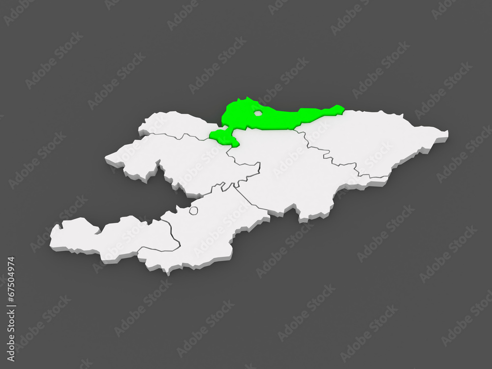 Fototapeta premium Map of Chui. Kyrgyzstan.