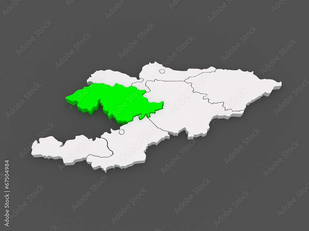 Map of Jalal-Abad Province. Kyrgyzstan. Map of Jalal-Abad Province. Kyrgyzstan.