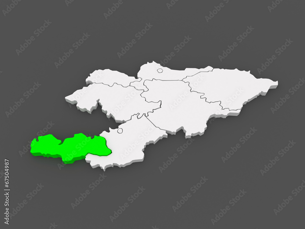 Map of Batken. Kyrgyzstan. Map of Batken. Kyrgyzstan.