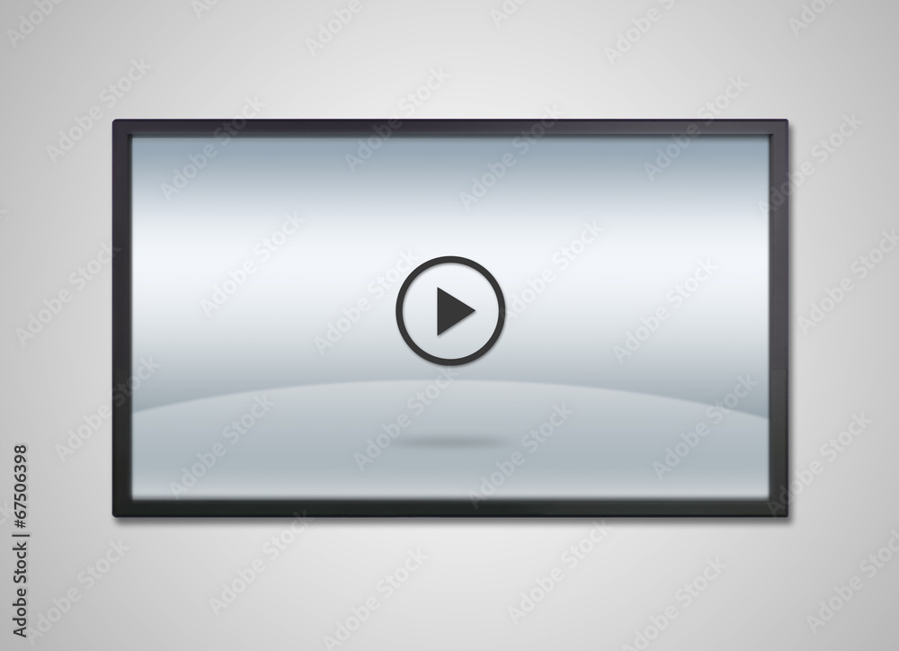 TV display with play icon TV display with play icon