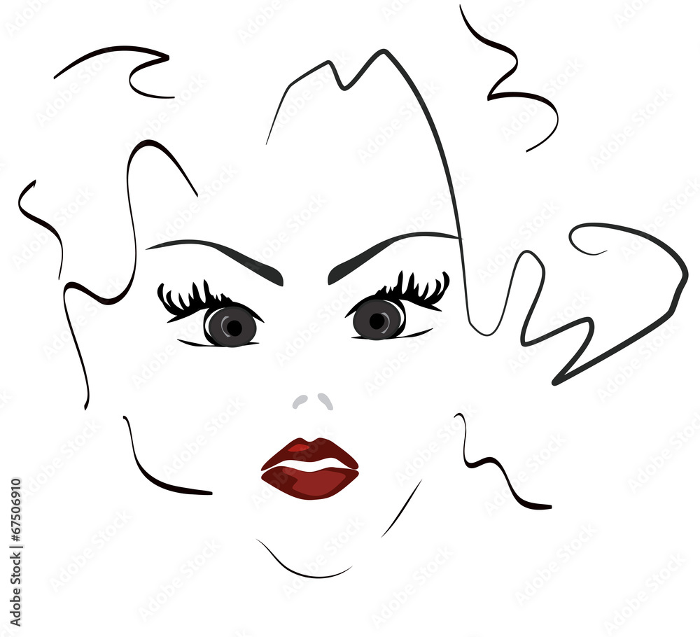 Beautiful Woman Portrait. Vector of a Girl Face Beautiful Woman Portrait. Vector of a Girl Face