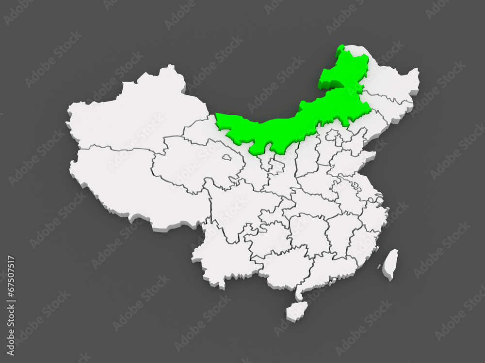 Fototapeta Map of Inner Mongolia. China.